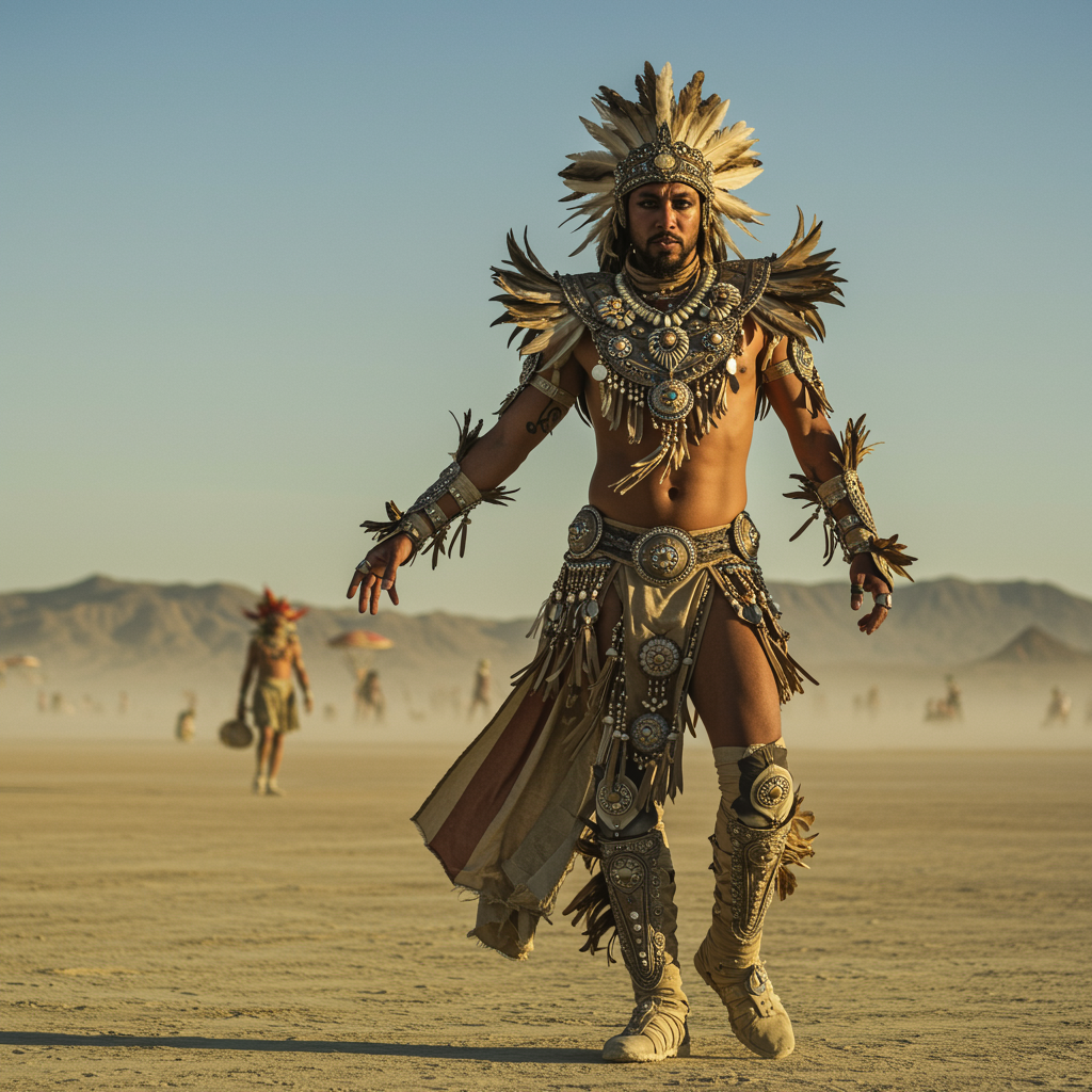 Burning Man outfits under the desert sun
